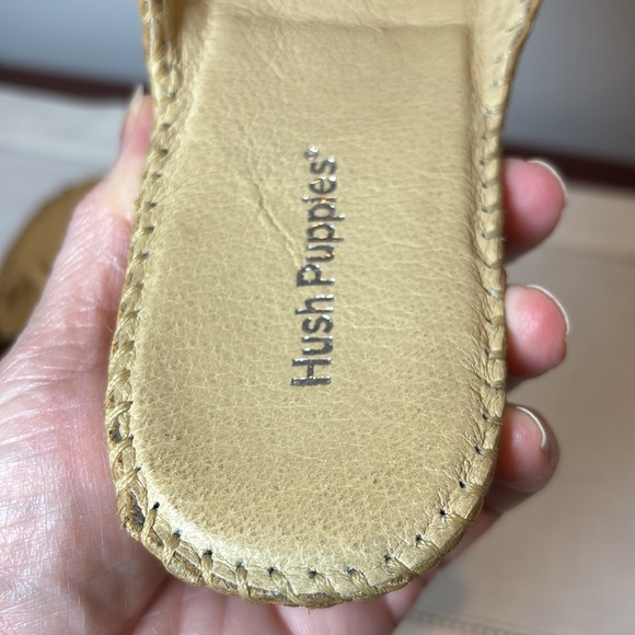 Hush Puppies Leather Fringed Mules Tan leather Slip-On Loafers open back size 7 - Picture 11 of 11